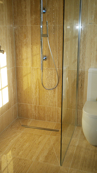 Floor to ceiling wetroom tiling