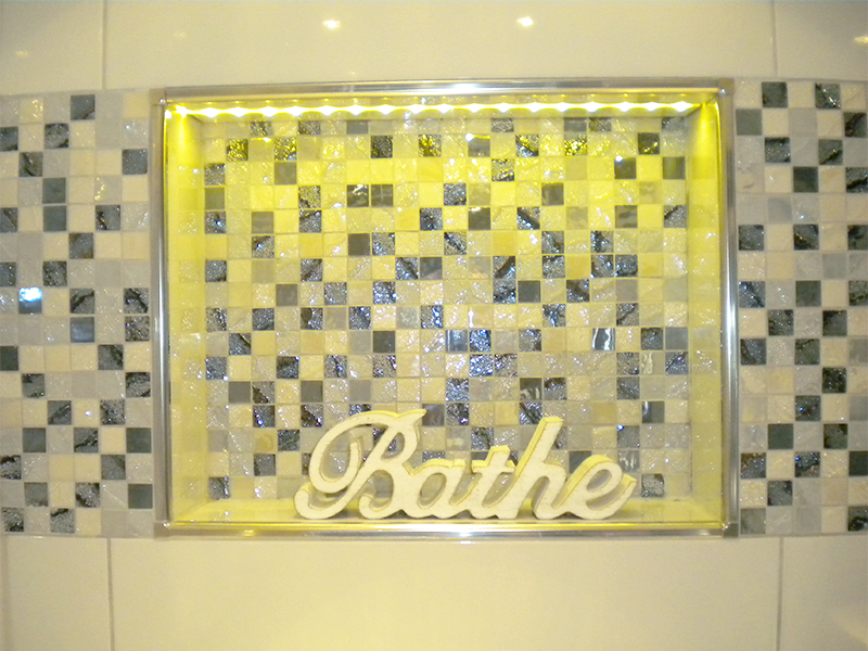 Mosaic feature wall tiling